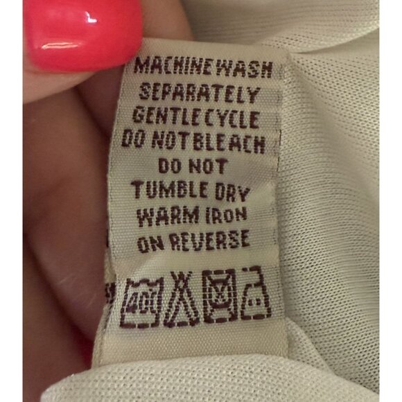 Magic Black Ivory Pleated Sheer Midi Skirt Silver Metallic Thread Elastic Waist - Picture 7 of 7